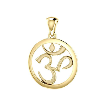 Om Symbol Solid Gold Pendant GPD3848 - Jewelry